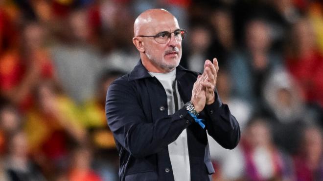 Luis de la Fuente durante el partido contra Georgia (Fuente: Europa Press)