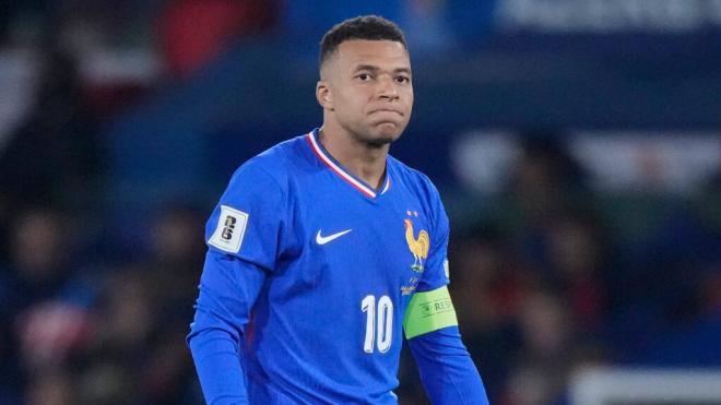 Mbappé en el Francia - Azerbaiyán. (EFE)