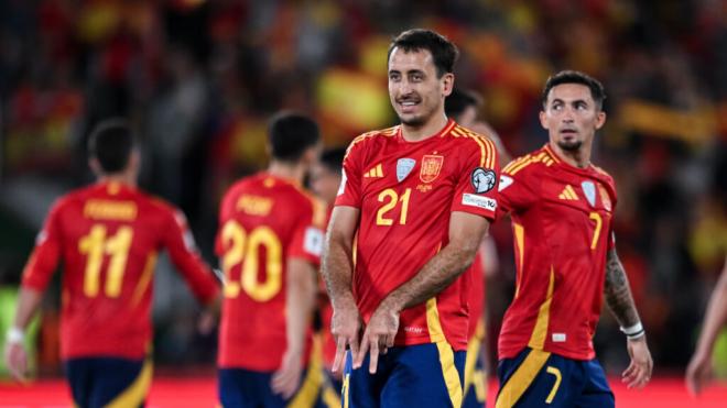 Mikel Oyarzabal celebrando su gol contra Georgia (Fuente: Europa Press9
