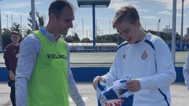 Kike García y Hugo, en la Ciudad Deportiva del Espanyol.