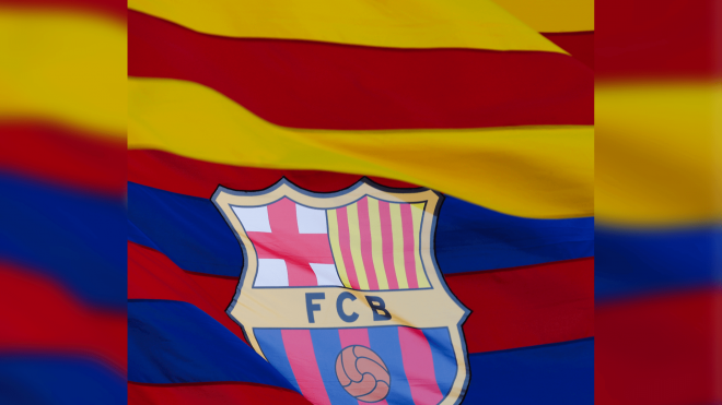 La imagen del FC Barcelona con la bandera de Cataluña en el Día de la Hispanidad.
