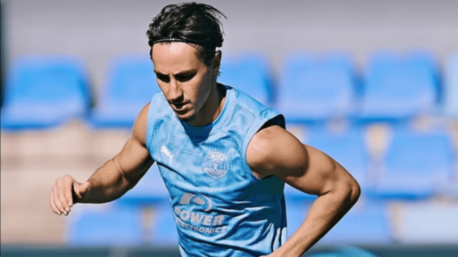 David García, en un entrenamiento con el UD Ibiza (Foto: UDI).