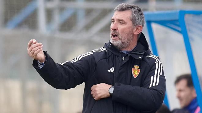 Emilio Larraz, en un partido del Deportivo Aragón (Foto: Real Zaragoza).