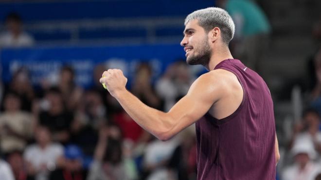 Carlos Alcaraz celebra un punto en Tokio (Europa Press)