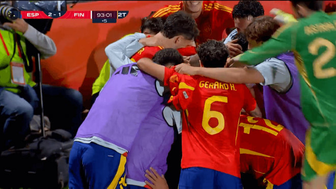Celebración de España sub 21.