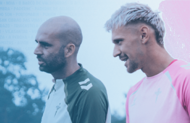 Claudio Giráldez con Andrei Radu (Foto: Celta).