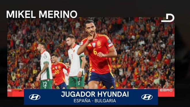 Mikel Merino, Jugador Hyundai del España - Bulgaria.