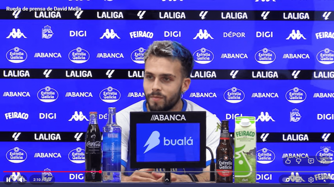 David Mella, en rueda de prensa del Dépor.