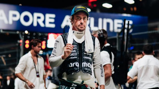Fernando Alonso, en Singapur (Foto: Aston Martin).