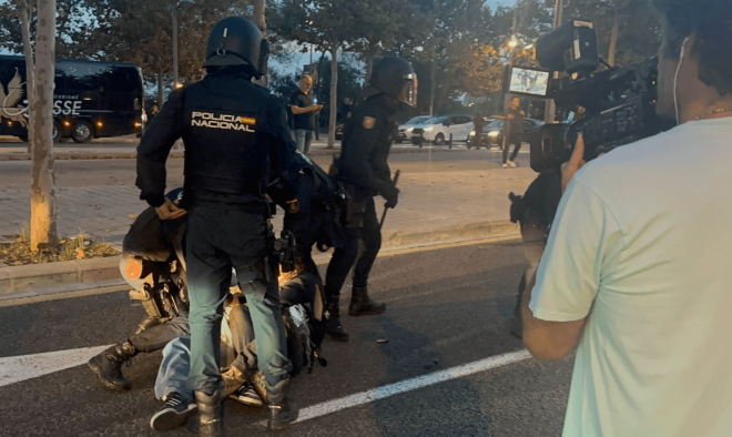 Protestas antes del Valencia Basket - Hapoel Tel Aviv
