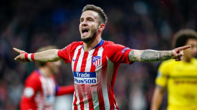 Saúl Ñíguez celebra un gol con el Atlético de Madrid (Europa Press)