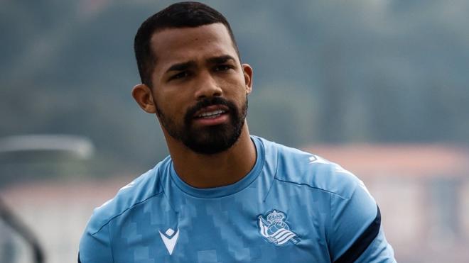 Yangel Herrera, en un entrenamiento (Foto: Real Sociedad).