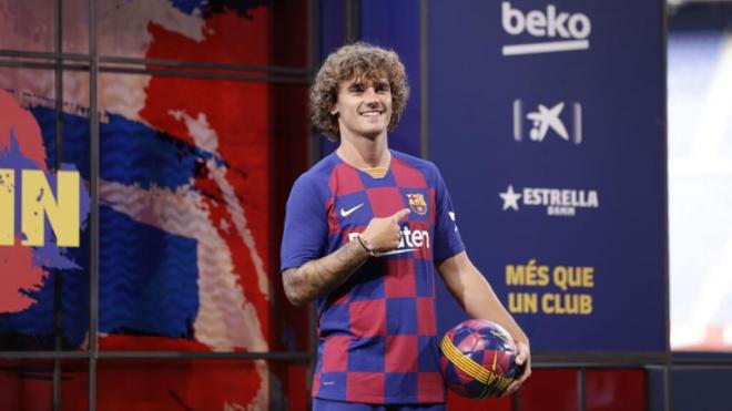 Griezmann en su presentación con el Barça (Europa Press)