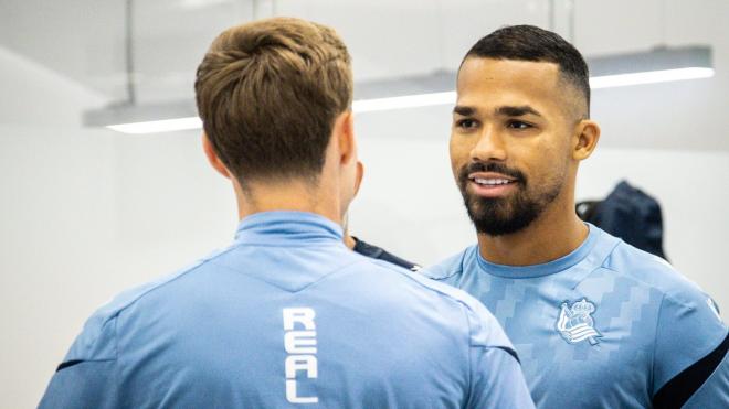 Yangel Herrera, en un entrenamiento (Foto: Real Sociedad).