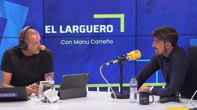 Manu Carreño, con Veljko Paunovic (Imagen: El Larguero).