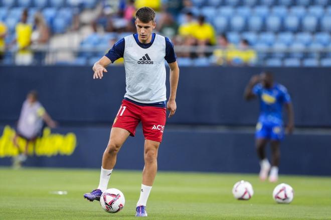 Samed Bazdar, con el Real Zaragoza (Foto: Europa Press).