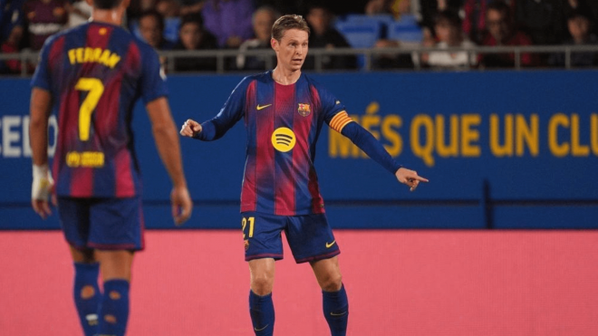 Frenkie de Jong, uno de los capitanes de LaLiga, en un partido del Barça (Foto: LaLiga).