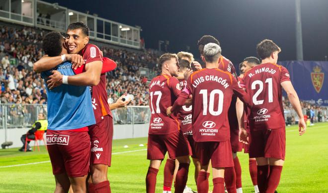 La Cultural Leonesa celebra un gol al Real Zaragoza (Foto: LALIGA).