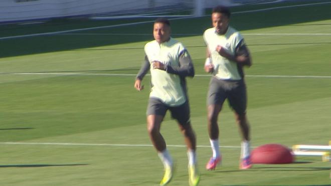 Kylian Mbappé, en el entrenamiento del Real Madrid previo al Getafe.