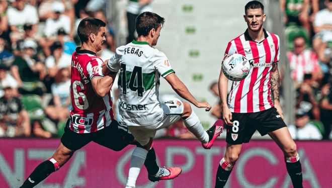Aleix Febas, durante el Elche - Athletic (Foto: Elche).