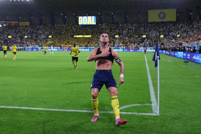 Cristiano Ronaldo celebra su gol con el Al-Nassr (Foto: X).