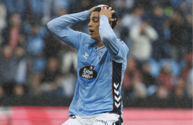 Jones El-Abdellaoui tras fallar un gol ante la Real Sociedad (Foto: LaLiga).