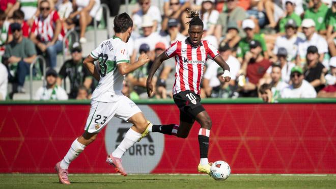 Acción de Nico Williams ante el Elche en el Martínez Valero (Foto: Athletic Club).