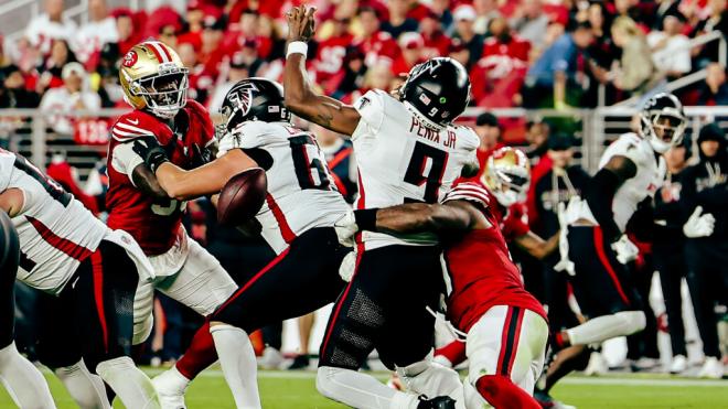 Imagen del enfrentamiento entre los 49sers - Falcons (Instagram: @49ers)
