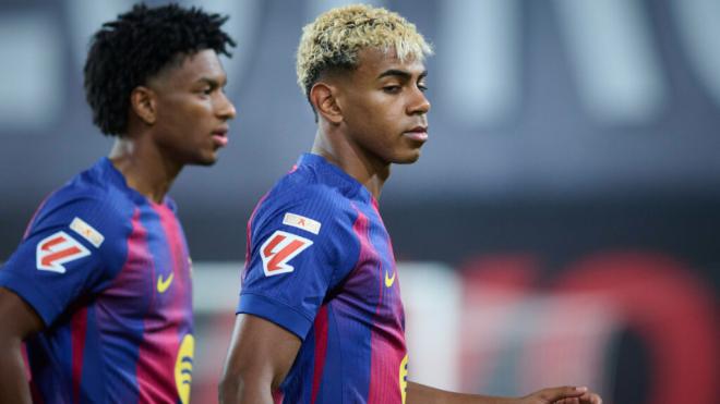 Lamine Yamal y Alejandro Baldé jugando con el FC Barcelona (Cordon Press)