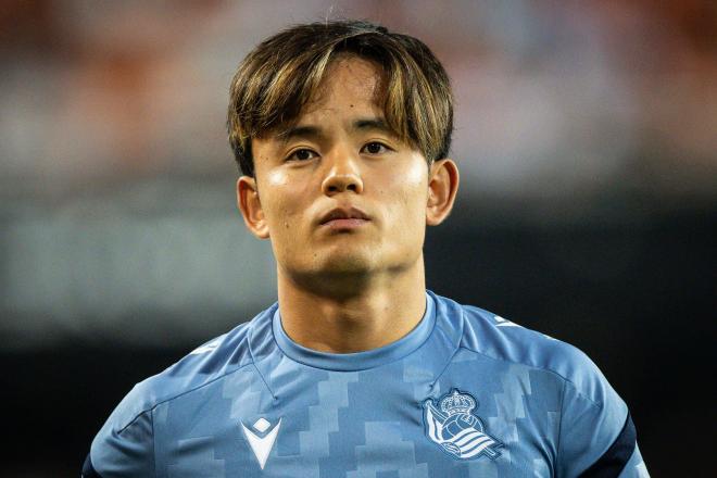 Take Kubo, en un partido con la Real Sociedad (Foto: Cordon Press).