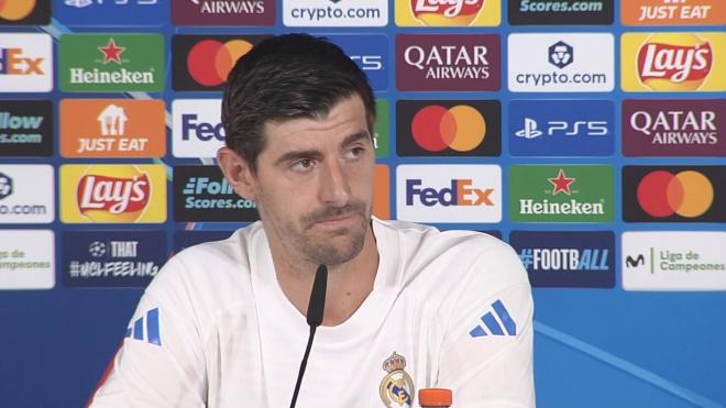 Courtois en la previa al partido ante la Juventus