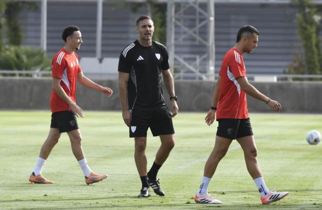 Guido Bonini y Joan Jordán, en el entrenamiento de este miércoles (Foto: Kiko Hurtado).