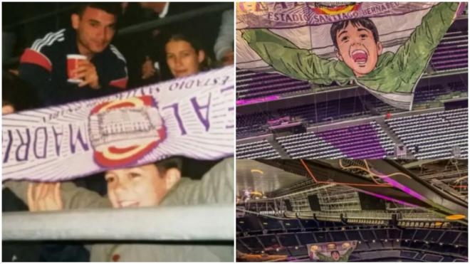 Imagen y tifo del Real Madrid y Lucas Vázquez (@MadridXtra)