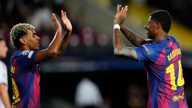 Lamine Yamal y Marcus Rashford (Europa Press)