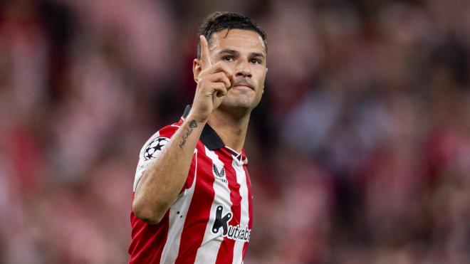 Doblete de Gorka Guruzeta ante el Qarabag en la Champions League (Foto: Athletic Club).