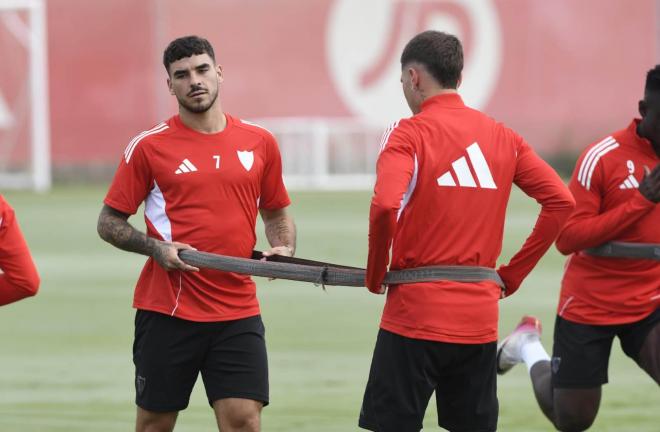 Isaac Romero, en el entrenamiento de este jueves (Foto: Kiko Hurtado).