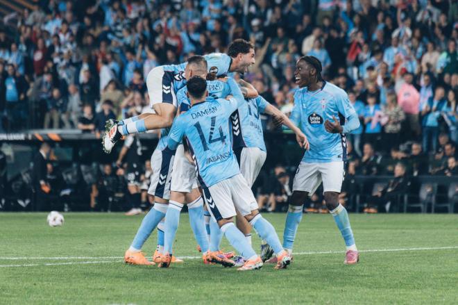 Celebración de un gol en Balaídos (Foto: Celta).