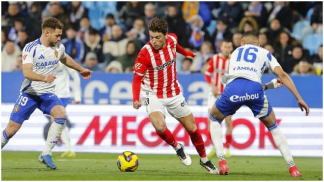 Imágenes de un Sporting de Gijón - Real Zaragoza. (Cordon Press)