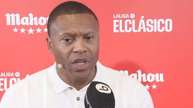 Julio Baptista hablando con ElDesmarque en el evento de LALIGA EA Sports