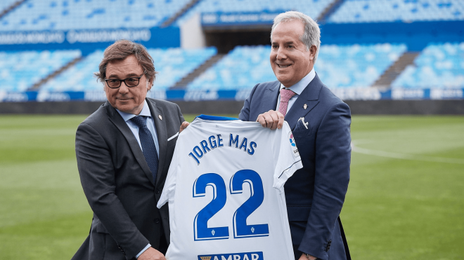 Jorge Mas, en su llegada al Real Zaragoza (Foto: RZ).
