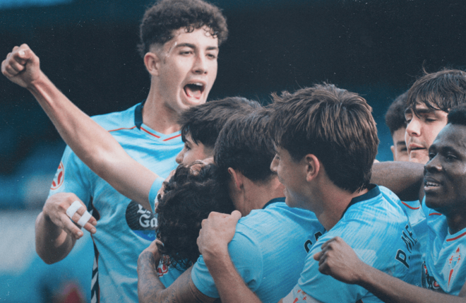 Celebración del gol de Álvaro Marín (Foto: Celta).