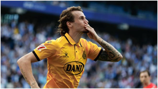 Carlos Romero celebra el gol ante el Elche. (EFE)