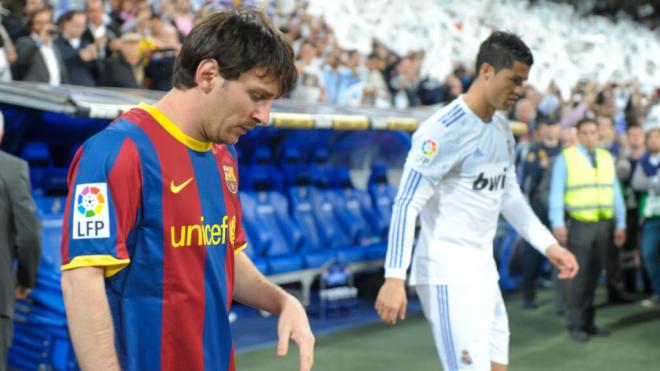 Leo Messi y Cristiano Ronaldo, durante uno de sus duelos en Clásico (foto: Cordon Press).