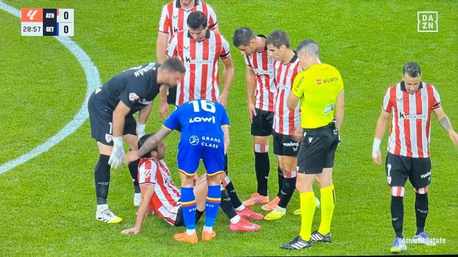Lekue, lesionado en el Athletic-Getafe.