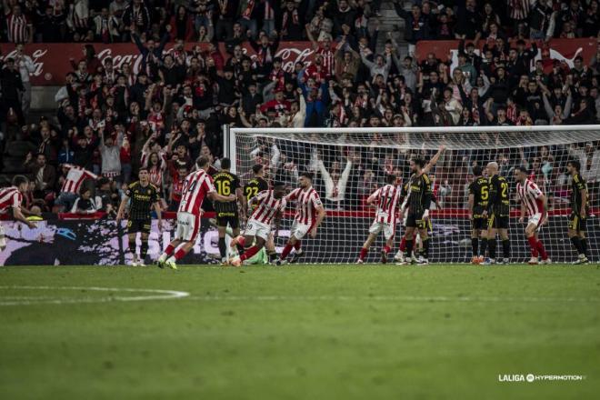 El tanto local en el Sporting-Zaragoza. (Foto: LALIGA)