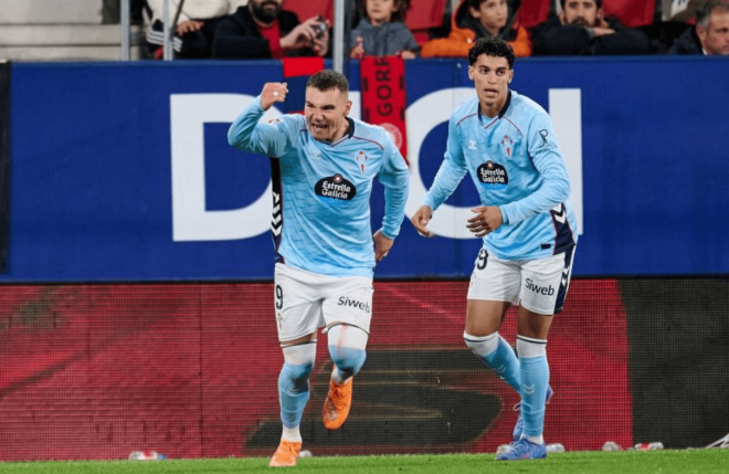 Ferrán Jutglà celebra su segundo gol (Foto: LaLiga).