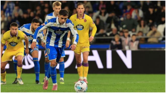 El gol de penalti de Yeremay. (LALIGA HYPERMOTION)