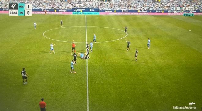 Brasanac, expulsado en el Málaga-Andorra.