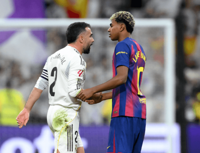 Dani Carvajal y Lamine Yamal en el Clásico (Foto: X)