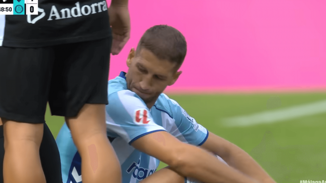 Darko Brasanac, expulsado en el Málaga-Andorra.
